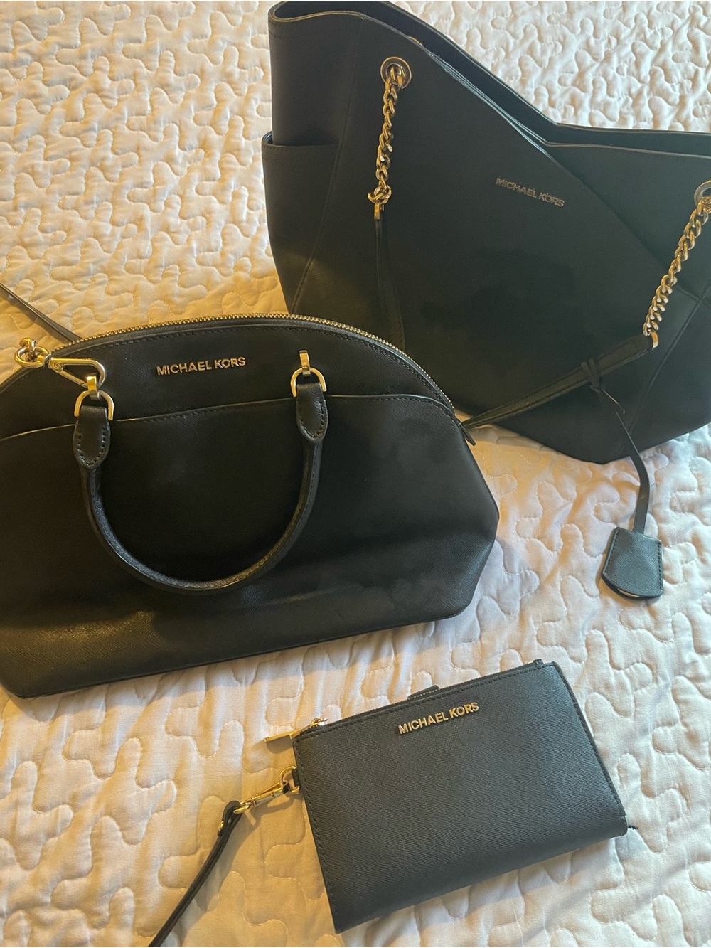 Michael Kors Jet Set Travel Purse Over the Shoulder Matching Wallet Complete Set